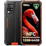 Blackview Andriod 15 BV4800SE Outdoor Handy Ohne Vertrag, 12GB(4+8)+64GB/2TB TF Octa Core,90Hz 6.56' HD+Display 16MP+8MP Kamera mit Gemini AI, 5100mAh, NFC/Dual 4G/IP68/IP69K,Orange