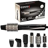 Remington Warmluftbürste [inkl.6 Aufsätze: 25,38,50mm Rundbürste, Stylingdüse, Flachbürste, Haaransatz-Booster] Blow Dry&Style (Locken,Volumen&glatte Styles aller Haarlängen) Ionenpflege,1200W, AS7700