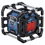 Bosch Professional 18V System Akku Baustellenradio GPB 18V-5 SC (Empfang über DAB+, Bluetooth, FM und AUX, inkl. AUX Kabel, 2x Batterie (AA))