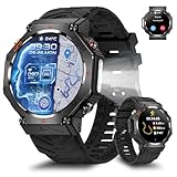 GPS Smartwatch Herren, 2025 Militär Smartwatch Sportuhr, 1.39'' Fitnessuhr Smart Watch für Android und ios, 3ATM wasserdichte Fitness Tracker mit Telefonfunktion//Herzfrequenz/Schlaf/AI