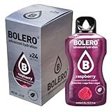 Bolero RASPBERRY 24x3g | Saftpulver ohne Zucker, gesüßt mit Stevia + Vitamin C | geeignet für Kinder, Sportler und Diabetiker | glutenfrei und veganfreundlich | Himbeergeschmack