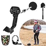 YRHome Metalldetektor Kit für Kinder und Erwachsene bis 30cm Multifunktionaler Leichter Metalldetektoren Kit 78-107cm Höhenverstellbare 2 Modi mit Suchspule, Tragetasche & Kopfhörer Metallsuchgerät