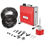 Anbull 850W elektrische Rohrreinigungsmaschine mit 14m Ø22mm,14.5m Ø16mm, 5m Ø10mm Spirale für Ø20-200 mm Rohrleitungen,230V Rohrreiniger, rohrreinigungsspirale,Riemenantrieb