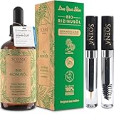 BIO RIZINUSÖL 100% REIN Kaltgepresst | Wimpernfläschen Kit | Für Haare Wimpern Augenbrauen & Haut | Haarwachstum - Haaröl & Gesichtsöl Made in Germany