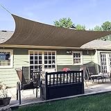 FLORALEAF Sonnensegel, durchlässig, für Terrasse, Hinterhof, Rasen, Garten, Outdoor-Aktivitäten, 2,4 x 2,4 m, Braun