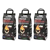 TOM Cococha KS1965 TOM COCO Grill-Kokoskohle Briketts, Eiform, 3 x 3 kg (9 kg)