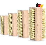 Nictario Nagelbürste Holz [4er Set] - Handwaschbürste zum Reinigen der Fingernägel und Hände - Pflegebürste mit harten und mittleren Borsten aus Kunstfibre - Fingerbürste Handbürste Reinigungsbürste