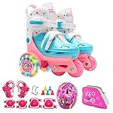 ycezw Rollschuhe für Kinder, Punkte-Skates – Balance-Rollschuhe für Kinder, Aufbewahrungstasche inklusive Bos Rollschuhe für Mädchen, mit Gurt für Laufstall