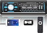 DAB + Autoradio mit Bluetooth 1 Din Digital Media Player Freisprecheinrichtung FM/AM/RDS Radio Auto MP3-Player 4x50W Zwei USB/AUX-Eingang/SD/TF-Karte + Fernbedienung