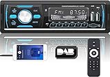 DAB + Autoradio mit Bluetooth 1 Din Digital Media Player Freisprecheinrichtung FM/AM/RDS Radio Auto MP3-Player 4x50W Zwei USB/AUX-Eingang/SD/TF-Karte + Fernbedienung