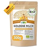 EWL Naturprodukte Bio Goldene Milch 300g,Golden Milk mit Kurkuma, Triphala, Ashwaganda, Ceylon Zimt, Ingwer, Ceylon Pfeffer, Kokosblütenzucker