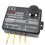 Kemo M048N Ultraschall Generator Verscheucht Tiere, Vögel und Insekten. Für Anschluss von Piezo Lautsprecher. Zur Befestigung in Vorratsräumen, Küchen, Lagerhallten, Gärten