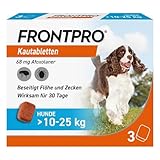 FRONTPRO Hund L - Kautablette gegen Zecken & Flöhe (Hunde 10 bis 25 kg) - 3X Kautabletten für 3 Monate Schutz