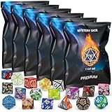 QMAY Mystery Würfel, 6 Set mit 7 Polyedrische Würfel, Gaming Würfel, DND RPG MTG, Tischspiele (42)
