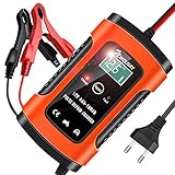 NWOUIIAY Batterie Ladegerät Auto 6A/12V Autobatterie Ladegeräte Intelligentes Erhaltungsladegerät Mit LCD-Bildschirm Autobatterie und Motorradbatterieladegerät