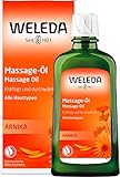 WELEDA Bio Arnika Massage-Öl 200 ml - pflegendes Naturkosmetik Körper Öl gegen Verspannungen und Verkrampfungen der Muskeln. Ideal für vor und nach dem Sport