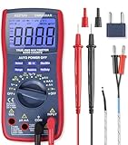 AstroAI Digital Multimeter, True RMS 6000 Counts Advanced Multimeter, messen AC/DC Spannung, AC/DC Strom, Widerstand, Kontinuität, Kapazitanz, Frequenz, Tests Dioden, Transistoren, Temperatur, Rot