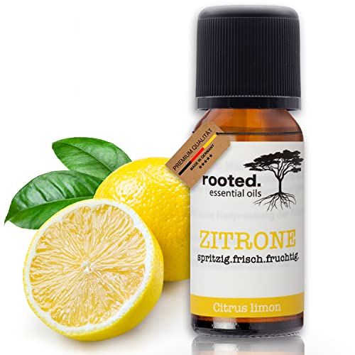 rooted.® | Das Original | 10ml Bio-Zitronenöl | zertifizierte Naturkosmetik | Citrus limon | 100% naturreines Zitronenöl für Naturkosmetik, Aromatherapie, Duftkerzen und -Seifen