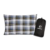 REDCAMP 30x40/50cm Camping Kopfkissen Komprimierbar, Campingkissen Weich Leicht, Reise Kissen Cover Pillow Outdoor, Kleines Kissen Blau Rot Grau Grün Mehrweg… (Blau und Weiß)
