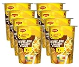 MAGGI 5 Minuten Terrine XL Kartoffelbrei mit Röstzwiebeln und Croutons, leckeres Fertiggericht, Instant Kartoffel-Püree, herzhafter Kartoffel-Snack, 8er Pack (8 x 76g)