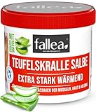 fallea Teufelskralle Wärme Creme Intensiv Wärmend 200ml Teufels Heiße Salbe lindert, lockert Verspannungen im Rücken, Nacken, Schultern, Gelenk Beschwerden, Muskelkater