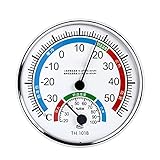 Analoges Hygrometer – Design Thermometer mit doppelter Lesung, Analog-Monitor für Babyzimmer, Feuchtigkeitsmesser für Innen und Außen | Genaues Messgerät für Luftfeuchtigkeit und Temperatur