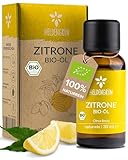 Heldengrün® BIO Zitronenöl [100% NATURREIN] Kaltgepresst aus echten Zitronen - Reines Zitronenöl zum Verzehr - Zitronenöl ätherisch - Lemon Oil