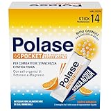 Polase Pocket, Nahrungsergänzungsmittel mit Magnesium und Kalium, ohne Wasser, gegen Müdigkeit und Müdigkeit, warm, Orangengeschmack, 14 oroslösliche Sticks