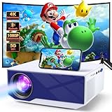 Wielio Mini Beamer mit Bluetooth und WiFi, 1080P Auflösung, 18.000 Lumen Helligkeit, HD Display ohne Lag, Kompatibel mit PS5 und Switch