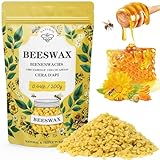 Gelbes Bienenwachs Pastillen 200G, VEGISHINE Bienenwachs Bio für Kosmetik, Kerzenwachs für die Kerzenherstellung, Reines und natürliches Bienenwachs für Hautpflege, Lippenbalsam, Polieren und Lotion