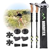 NORDITEX® Wanderstöcke Teleskop – Ultraleichte Trekkingstöcke aus Aluminium, Verstellbar mit Zubehör & Tasche – Nordic Walking Stöcke Damen & Herren für Trekking & Hiking