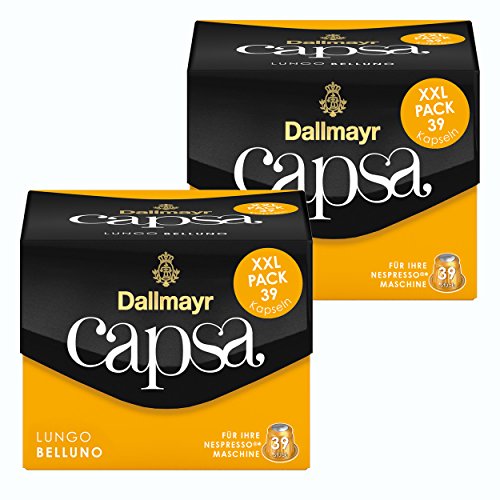 Dallmayr Capsa Lungo Belluno XXL, Nespresso Kompatibel Kapsel, Röstkaffee, Kaffee, 78 Kapseln á 5.6 g