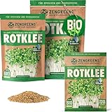 ZenGreens® - Bio Rotklee Samen - Wähle zwischen 10, 200g und 500g - Klee Samen mit Keimrate von über 97% - Kleesamen Keimsprossen - Rotklee Saatgut zum Sprossen ziehen -