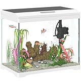 PawHut Aquarium mit LED-Beleuchtung, Filtersystem, 17L Fischtank, Tropenfischaquarium mit Wasserpumpe Weiß