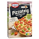 Dr. Oetker Pizzateig Italienischer Art, 320 g, Grundmischung für gelingsicheren Pizzateig italienischer Art, zum Selberbacken von Pizza, knusprig-dünner Boden, einfache & schnelle Zubereitung