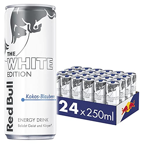 Red Bull Energy Drink White Edition - 24er Palette Dosen - Getränke mit Kokos-Blaubeere-Geschmack, EINWEG (24 x 250 ml)