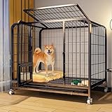 Verstärkte Hundebox for kleine und mittelgroße Hunde, Hundehütte aus Metall mit Vierkantrohr, Hundehaus, mit abnehmbarem(78x52x70cm)