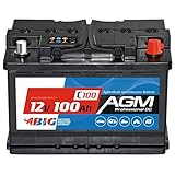 BIG AGM Batterie 100Ah C100 12V Solarbatterie Versorgungsbatterie Mover Bootsbatterie