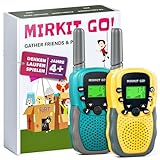 MIRKIT GO! 2er-Pack Walkie Talkies. Kinder Outdoor Spielzeug. 22 Kanäle, große Reichweite, Taschenlampe, LCD-Display. Kinder Geschenke - Elektronische Walkie Talkies für Kinder von 4-12 Jahren