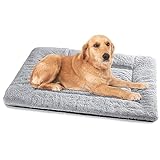 Baodan Hundebett Grosse Hunde, Hundekissen Waschbar Dog Bed - 90x60 cm Superweich Katzenbett mit Rutschfester Unterseite - Grau