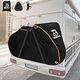 Fahrradabdeckung für Transport auf Gepäckträger - 600D Oxford Heavy Duty Wasserdicht für 2 Fahrräder am Hinteren Fahrradträger Mit Schlosslöchern