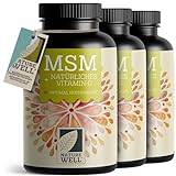 MSM 2000mg pro Tag + natürliches Vitamin C - 3x365 MSM Tabletten mit Methylsulfonylmethan - kompakteres MSM Pulver als bei MSM Kapseln - hochdosiert mit 1000 mg pro MSM Tab - vegan, ohne Zusatzstoffe