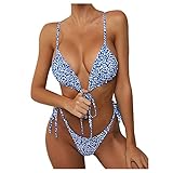 riou Bikinis Damen-Bikinis 2020 Brasilianisches Push-up-Print, sexy, Blumenmuster, Badeanzug mit Polster, BH und Höschen, Strandkleidung von Vikinis, Schwarz XL