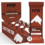 EVRST Energy Bar Double Chocolate Chip | Energieriegel | 16% Protein | (12 Riegel x55g) | Vegan | Magnesium