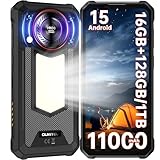 OUKITEL WP53S Outdoor Smartphone Android 15-11000mAh Outdoor Handy Ohne Vertrag 16(4 + 12) GB +128GB/1TB, 6.52” Display 128dB Lautsprecher Baustellenhandy mit Campinglampe NFC/Fingerabdruck/Face ID