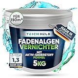 TeichHeld Fadenalgenvernichter teich [360° Schutz für Fische] 5kg Extra schnell & effektiv Dank 2in1 Wirkung mit LangzeitEffekt algenmittel algenvernichter algenentferner algen entferner algenstopp