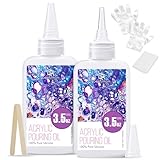 Silikonöl für Pouring 200ml - 100% Reines Silikon-Öl für Acrylfarben & Pouring Medium - Silikonöl Acryl Pouring Zubehör für Zellkreation, Acrylgießen, Acrylmalerei, DIY Acryl Pouring
