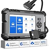 TOPDON OBD2 diagnosegerät Auto AD500, 4 Systemdiagnosen für ABS SRS Motor und Getriebe, 6 Servicefunktionen für Öl, BMS, SAS, DPF, TPMS und Drosselklappe regulieren, kostenlosem Lifetime-Upgrade