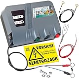 VOSS.farming 12V 230V Solar Weidezaungerät HELOS 4, Batteriegerät, Netzgerät, Perfekte Hütesicherheit für Pferde, Rinder, Schafe, Ziegen, Elektrozaun, Weidezaun