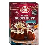 RUF Winter Gugelhupf, Backmischung für einen festlichen Schokoladen-Gugelhupf mit Kirschen, Tortencreme, winterlichen Gewürzen sowie knackiger Raspelschokolade, 1x452g